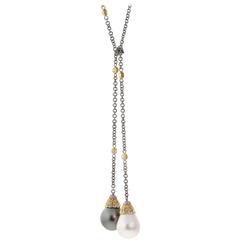 Buccellati South Sea Pearl Diamond Lariat Necklace
