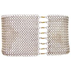 Allison Stern Gold Sterling Silver Chain Maille Mesh Bracelet