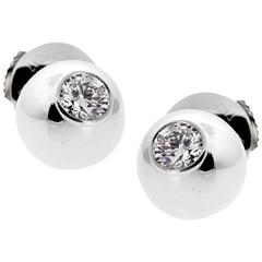 Cartier Diamond Stud White Gold Earrings