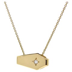 Used Yellow Gold Diamond Coffin Necklace