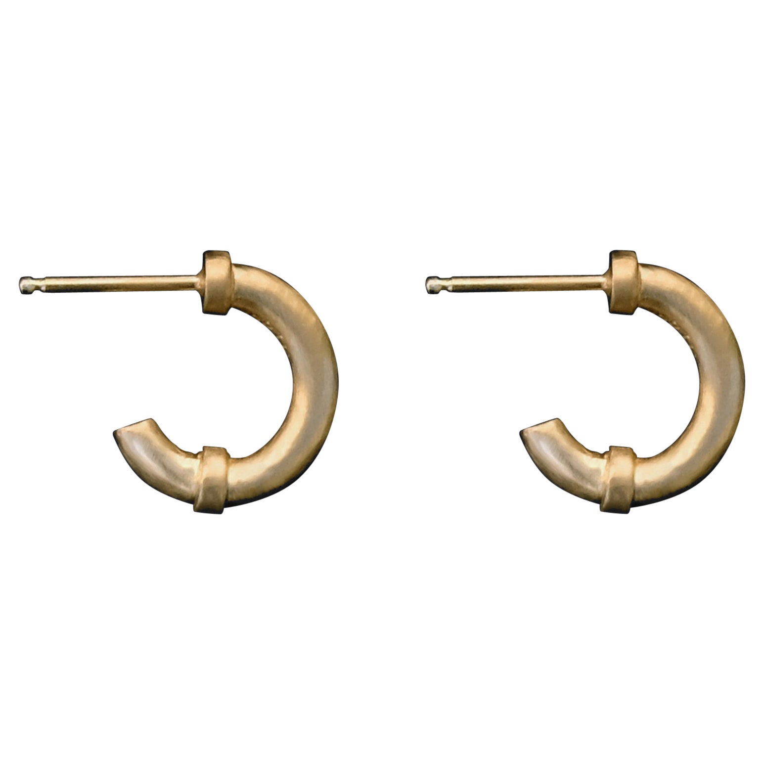 Tiana Marie Combes Yellow Gold Roman Hoop Earrings For Sale
