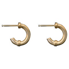 Tiana Marie Combes Yellow Gold Roman Hoop Earrings