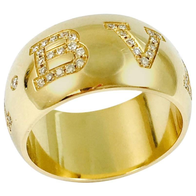 Bulgari Monologo Diamond Gold Band Ring