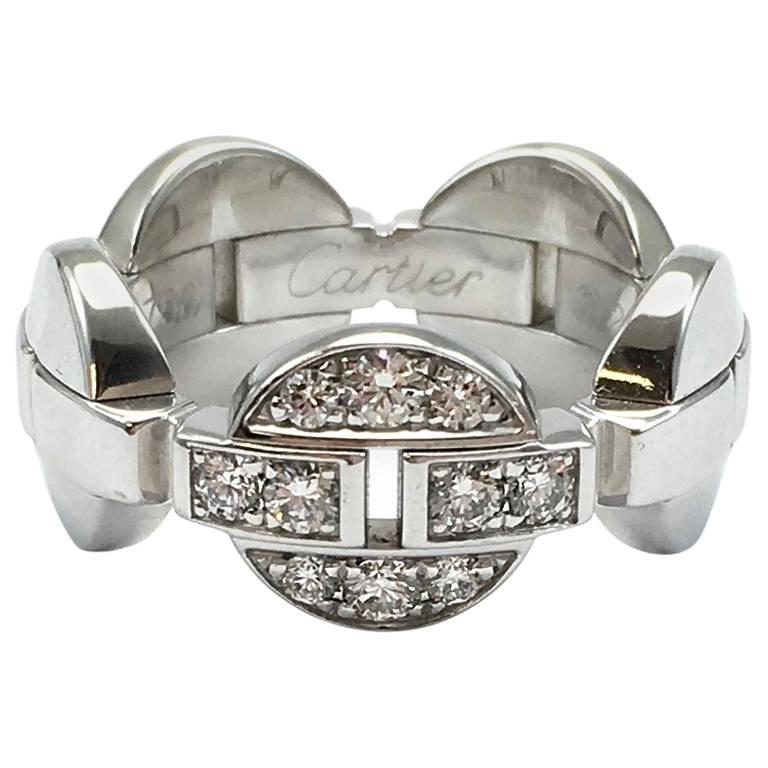 Cartier Himalia White Gold Diamond Band Ring For Sale