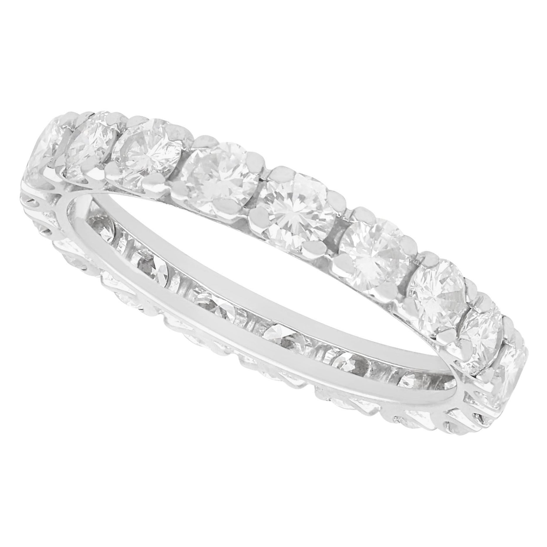 Vintage 1.90 Carat Diamond and 18k White Gold Full Eternity Ring Circa 1950