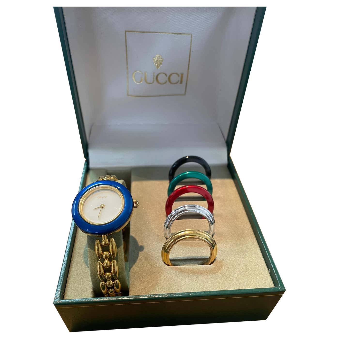 Gucci Watch Color Rings Gucci Multicolor Interchangeable Bezels Watch at 1stDibs | gucci ring ...