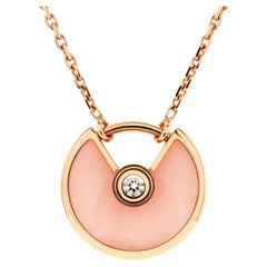 Cartier Amulette de Cartier Pendant Necklace 18K Rose Gold with Pink Opal