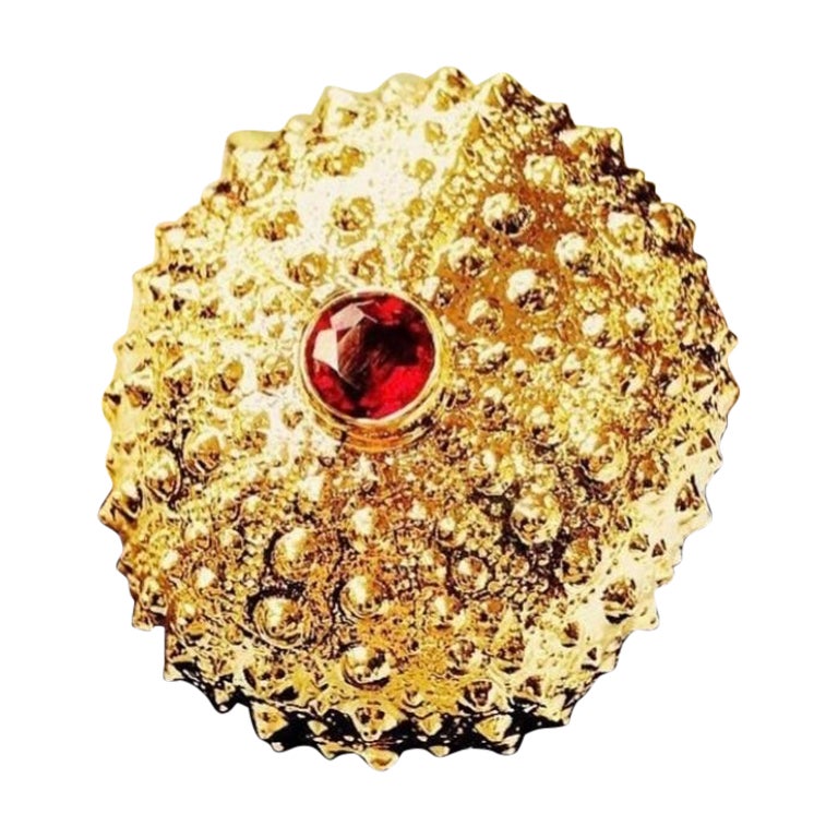 Jennifer Liang Gold Sea Urchin Gemstone Cocktail Ring  For Sale