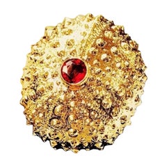 Jennifer Liang Gold Sea Urchin Gemstone Cocktail Ring 