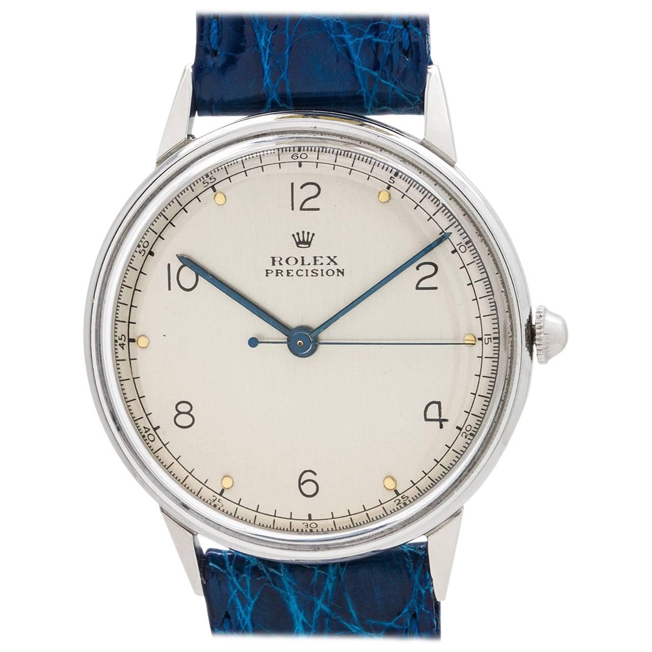 Rolex Stainless Steel Manual Wind Dress Wristwatch Ref 4363 1950s