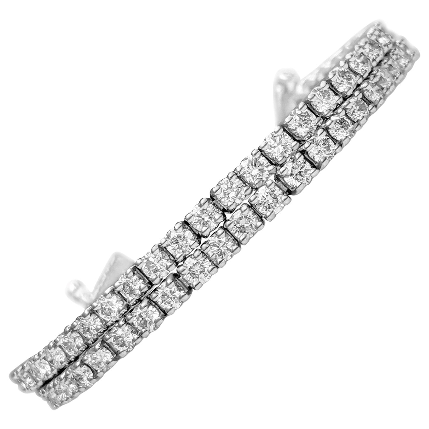 NO RESERVE!  VVS-VS 4.01cttw Diamond Tennis - 14K White Gold Bracelet