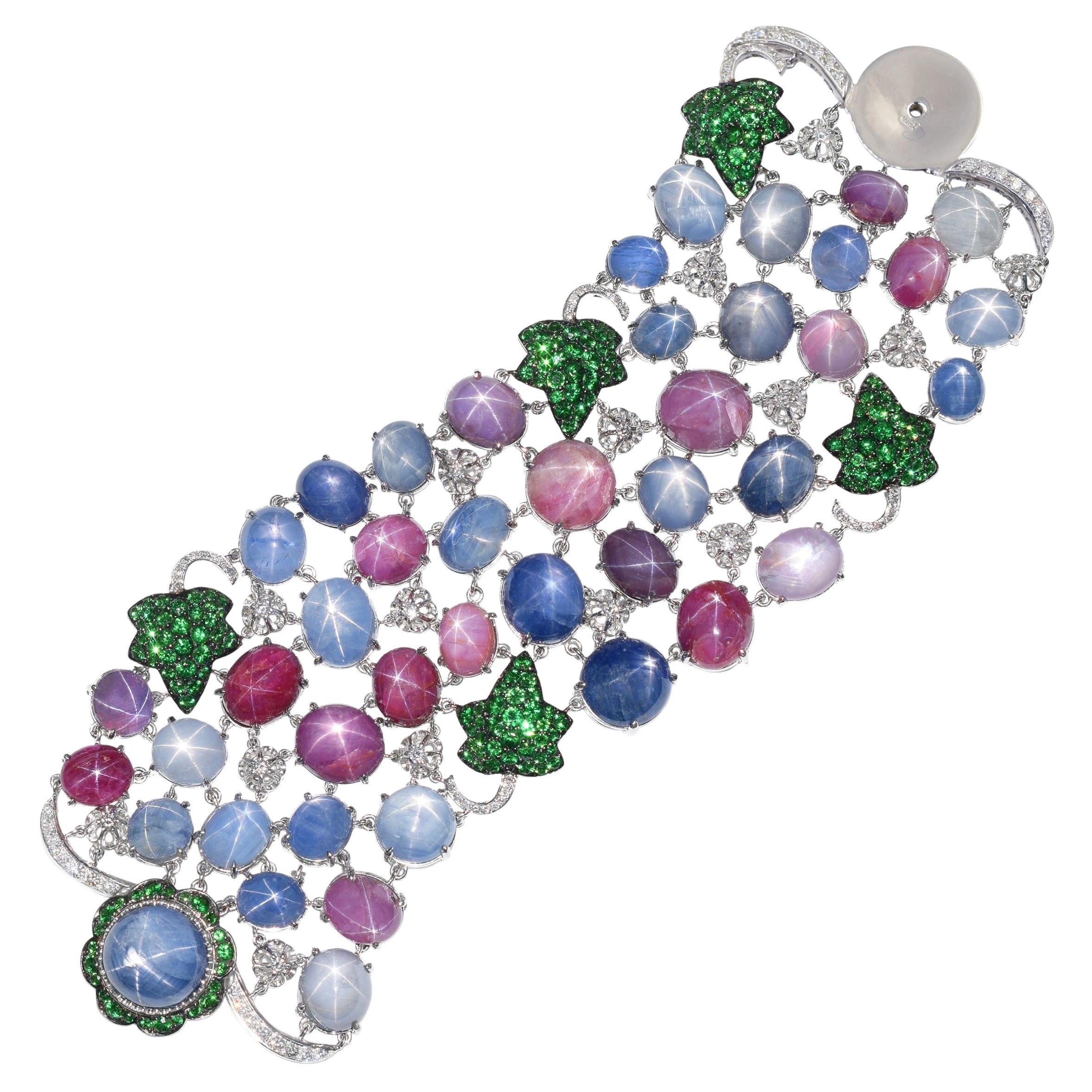 De Grisogono Star Sapphire and Star Ruby Bracelet