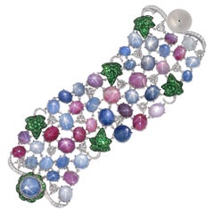 Pulsera de zafiro estrella y rubí estrella De Grisogono