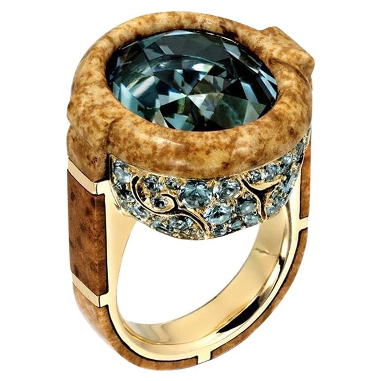 Nicholas Varney Blue Tourmaline Gion Ring For Sale
