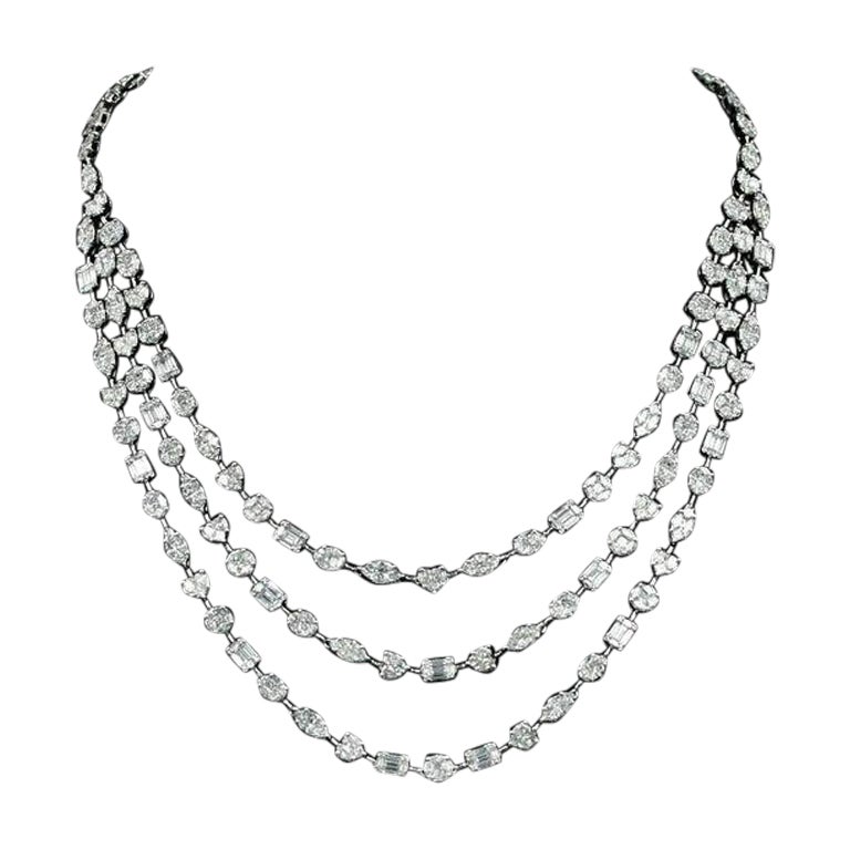 Emilio Jewelry Blazing Diamond Necklace  For Sale