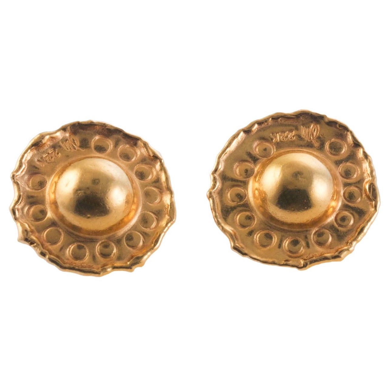 Jean Mahie High Karat Gold Earrings For Sale