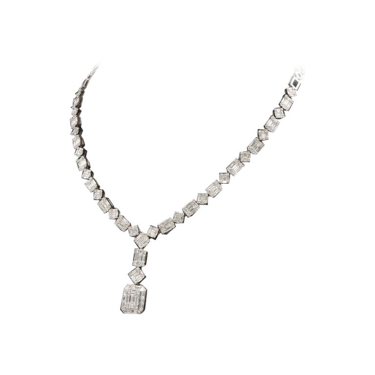Emilio Jewelry Halskette mit 9,80 Karat Illusion-Diamant  im Angebot