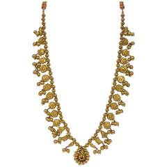 Antique Indian Gold Necklace "Kolhapuri Saj" 8