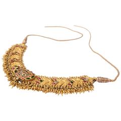 Antique Indian Gold Bird Motif Choker Necklace