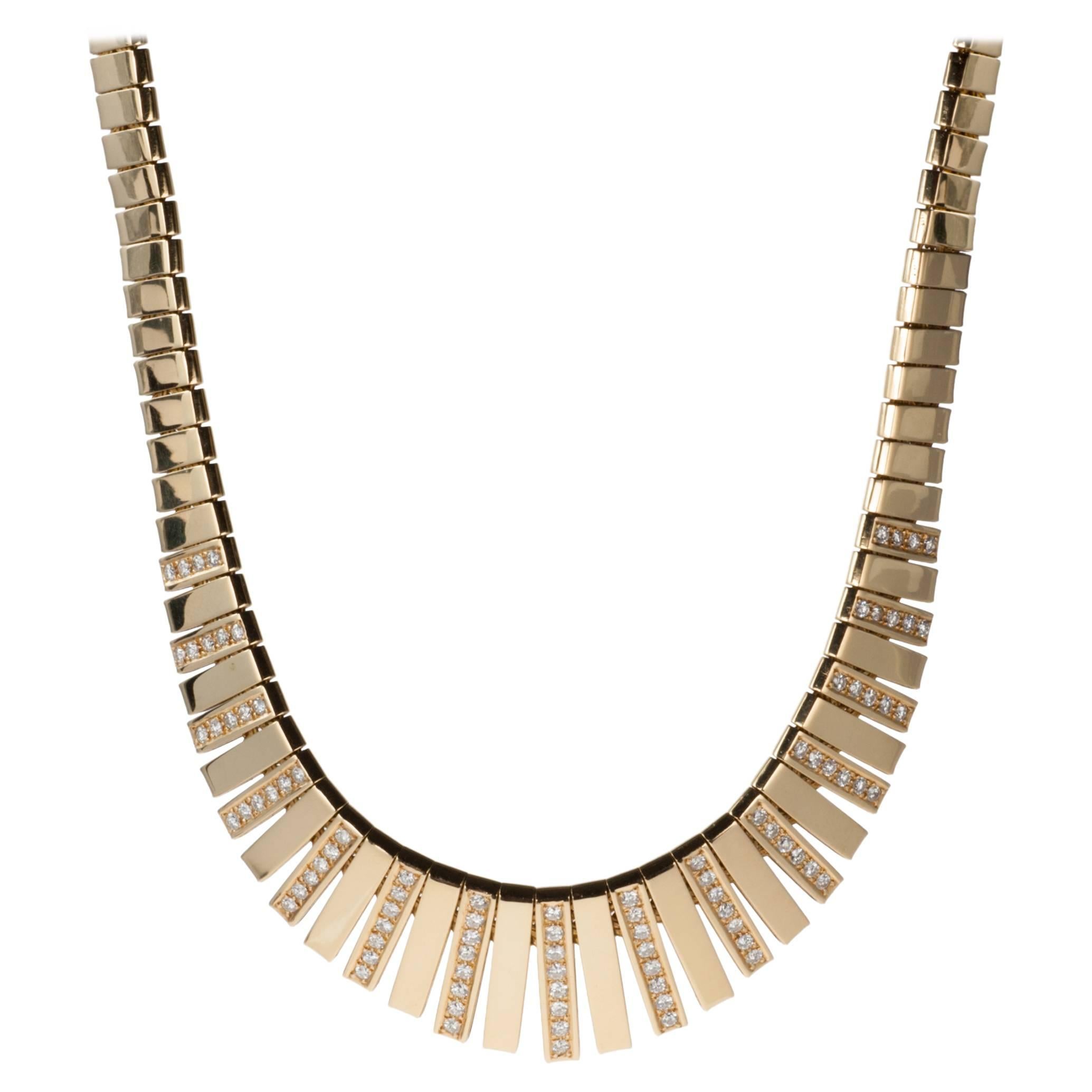 1990 Diamond Gold Fantail Necklace