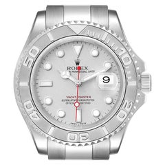 Rolex Yachtmaster 40 Steel Platinum Dial Bezel Mens Watch 16622 Box Papers