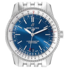 Breitling Navitimer Automatic 38 Quadrante Blu Acciaio Orologio Uomo A17325 Scheda Scatola