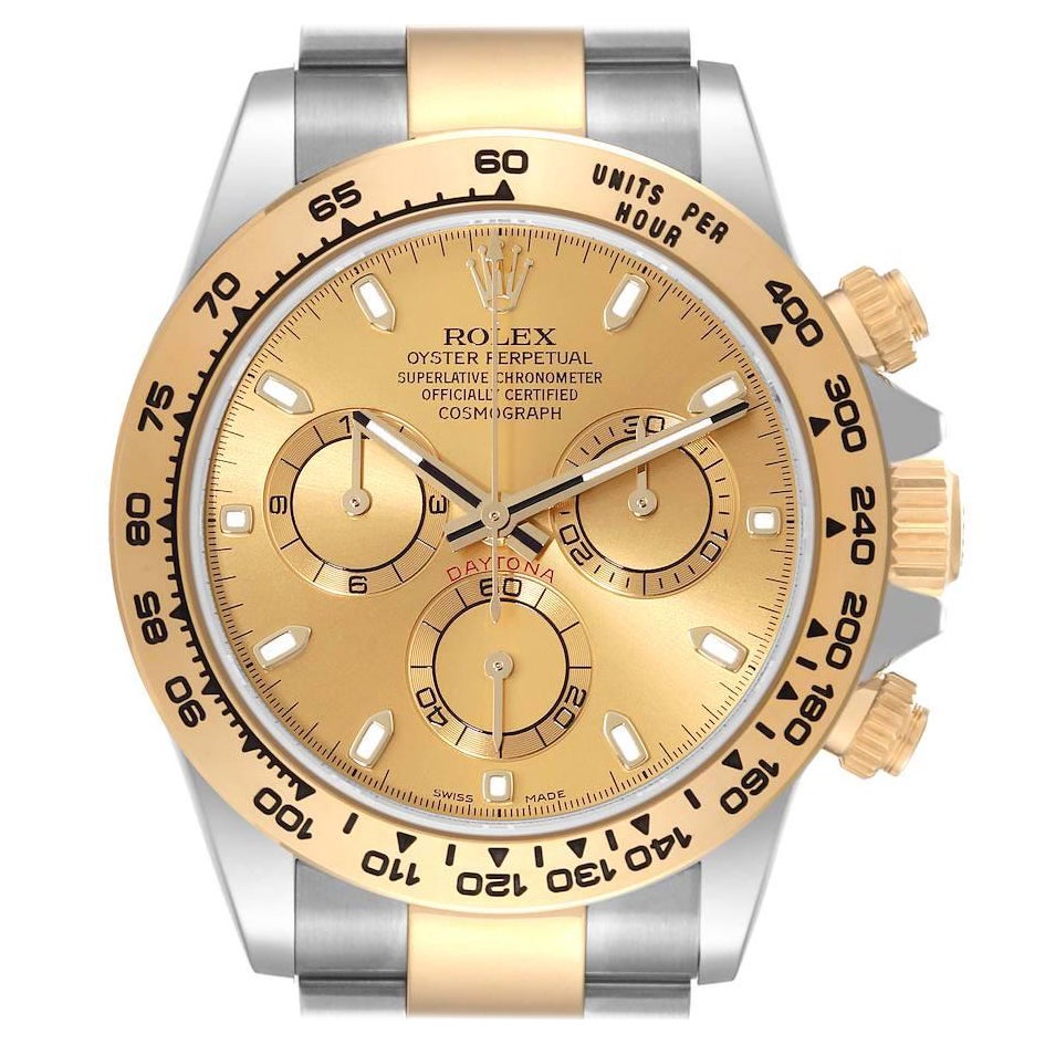 Rolex Cosmograph Daytona Steel Yellow Gold Mens Watch 116503 Box Card For Sale