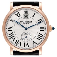 Cartier Rotonde 18k Rose Gold Silver Dial Mens Watch W1550251