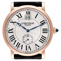 Orologio Cartier Rotonde 18k Rose Gold Quadrante Argento Uomo W1550251