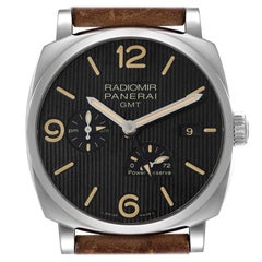 Panerai Radiomir 1940 GMT Power Reserve Steel Mens Watch PAM00658 Box Papers