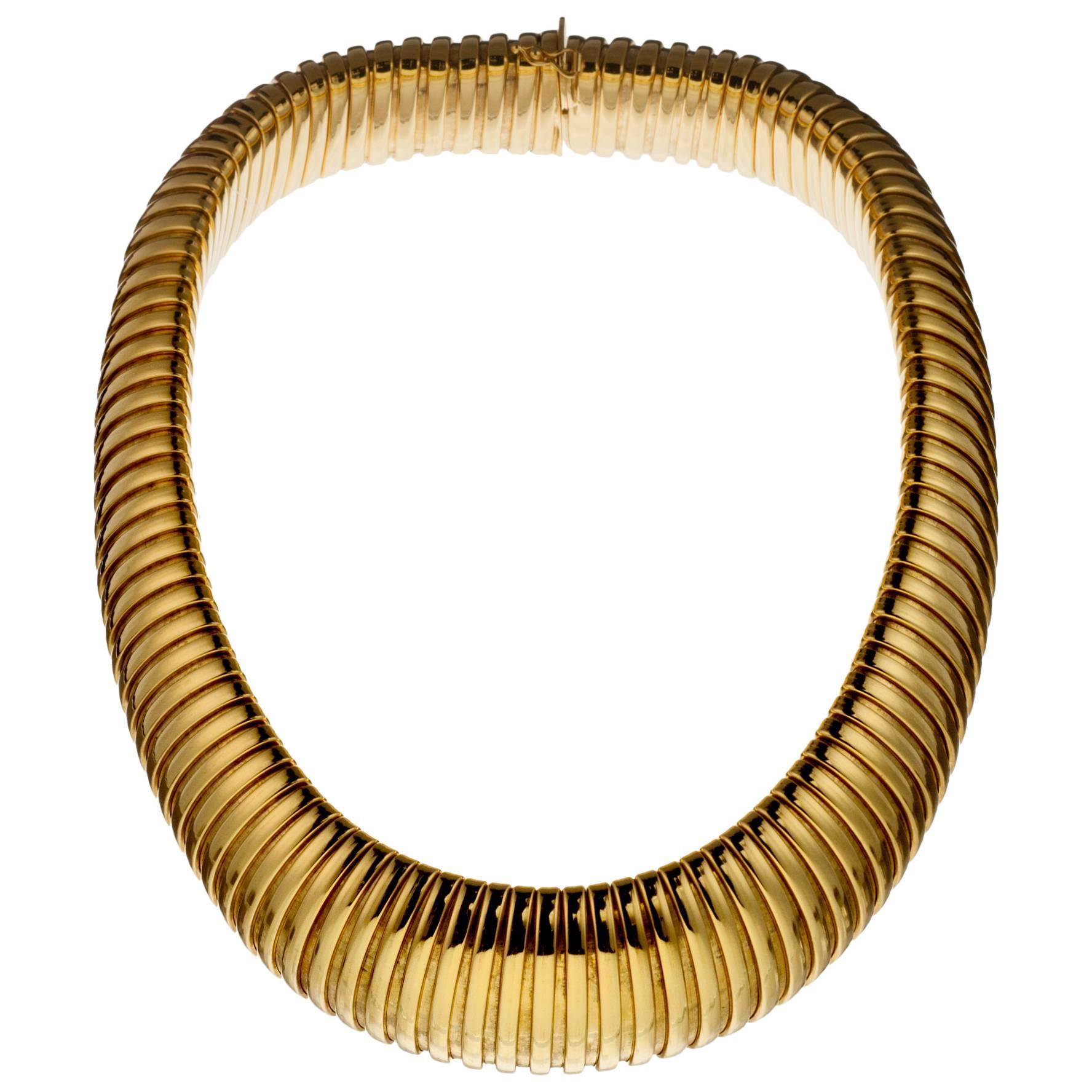 Gold Tubogas Necklace For Sale