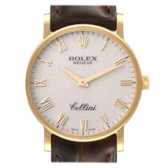 Rolex Cellini Classic Yellow Gold Ivory Anniversary Dial Watch 5115 Card