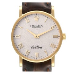 Rolex Cellini Classic Oro Giallo Avorio Quadrante Anniversario Orologio 5115 Card