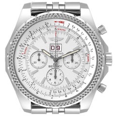 Breitling Bentley Motors Silver Dial Chronograph Watch A44362 Box Papers
