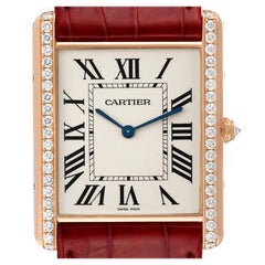 Cartier: 18 Karat Roségold Herrenuhr Tank Louis XL mit Diamanten, WT200005