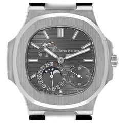 Used Patek Philippe Nautilus White Gold Moonphase Mens Watch 5712G Box Papers