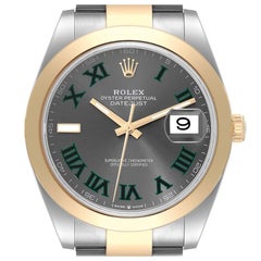 Rolex Datejust 41 Acciaio Oro Giallo Quadrante Wimbledon Orologio Uomo 126303 Non indossato
