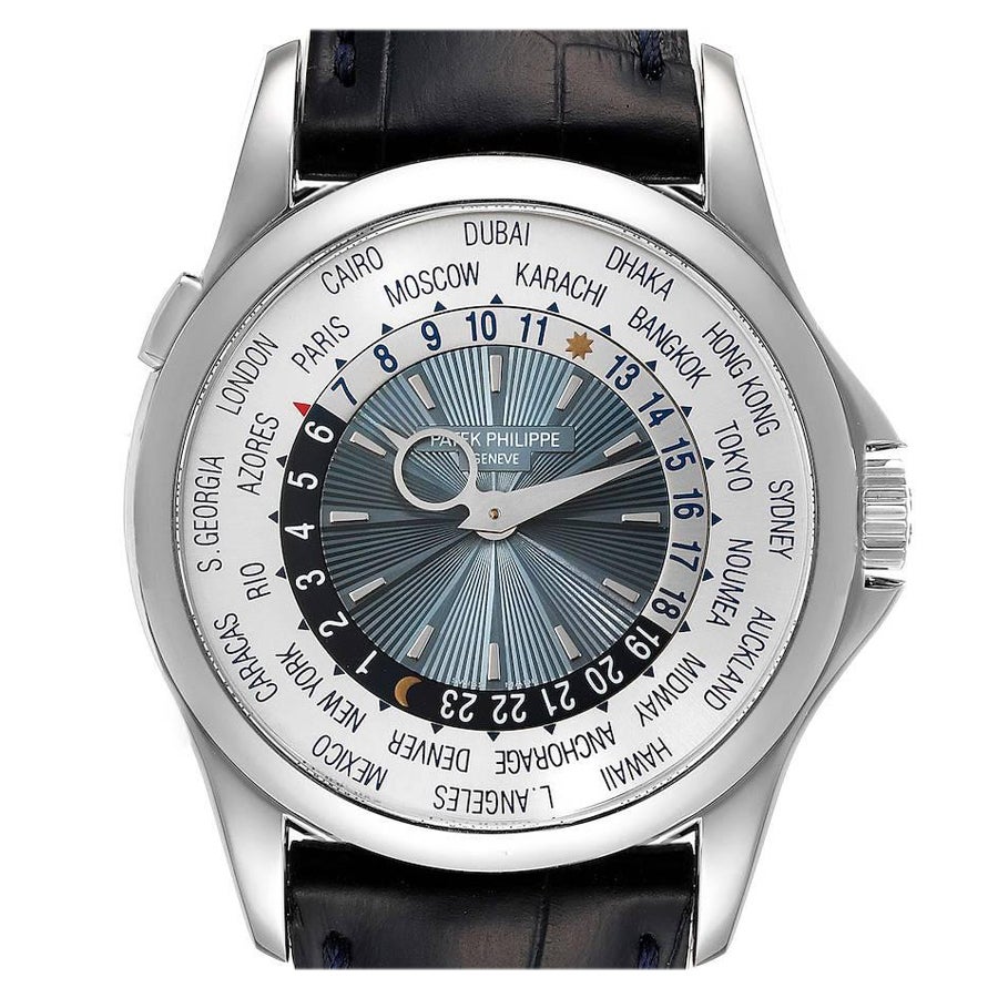 Patek Philippe World Time Complications Platinum Mens Watch 5130 Box Papers