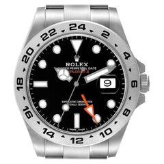 Rolex Explorer II 42 Black Dial Orange Hand Steel Mens Watch 216570 Box Card