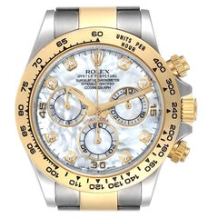 Rolex Daytona Steel Yellow Gold Mother Of Pearl Diamond Mens Watch 116503 Box Ca