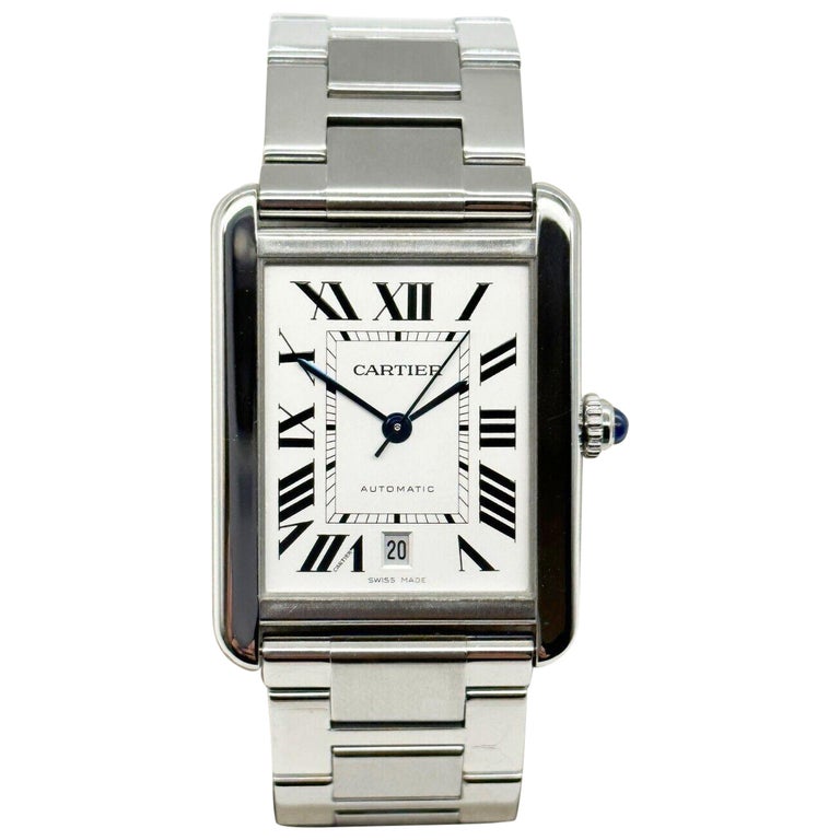 Cartier Tank Solo XL Ref 3515 Automatic Stainless Steel Box Service Paper  For Sale at 1stDibs | cartier 3515, cartier tank 3515, cartier tank metal  bracelet