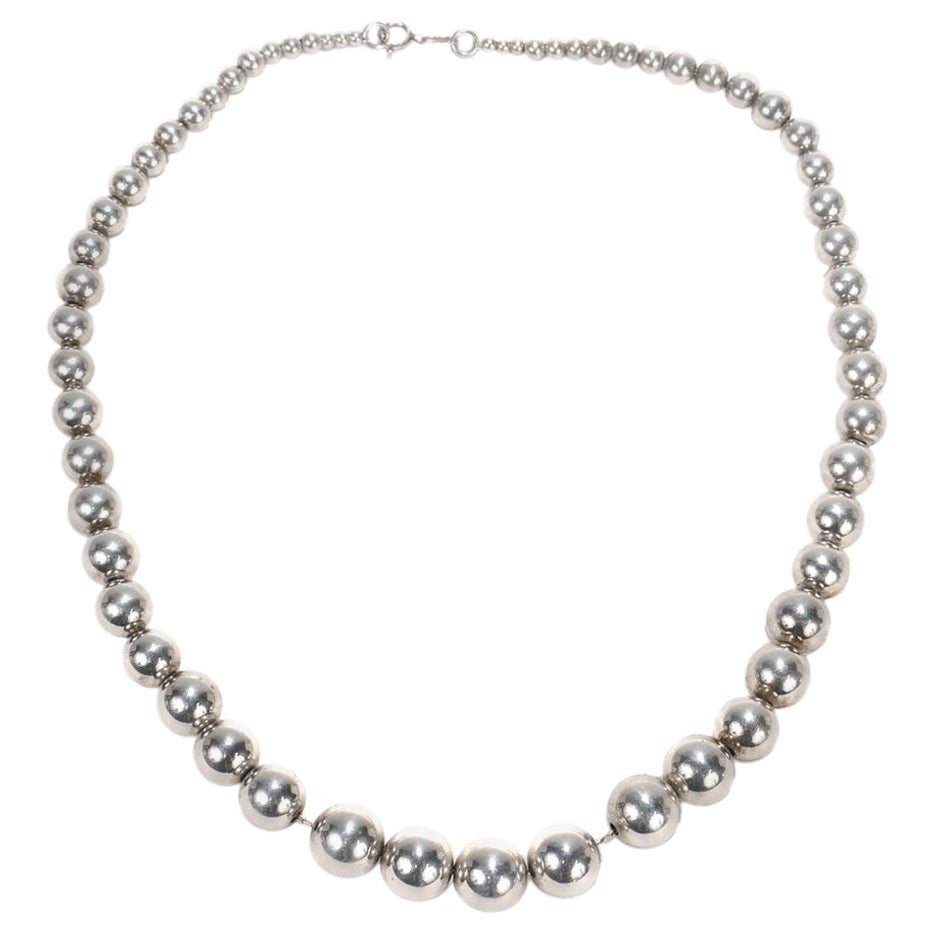 Collier de perles vintage en argent sterling du Sud-Ouest gradué