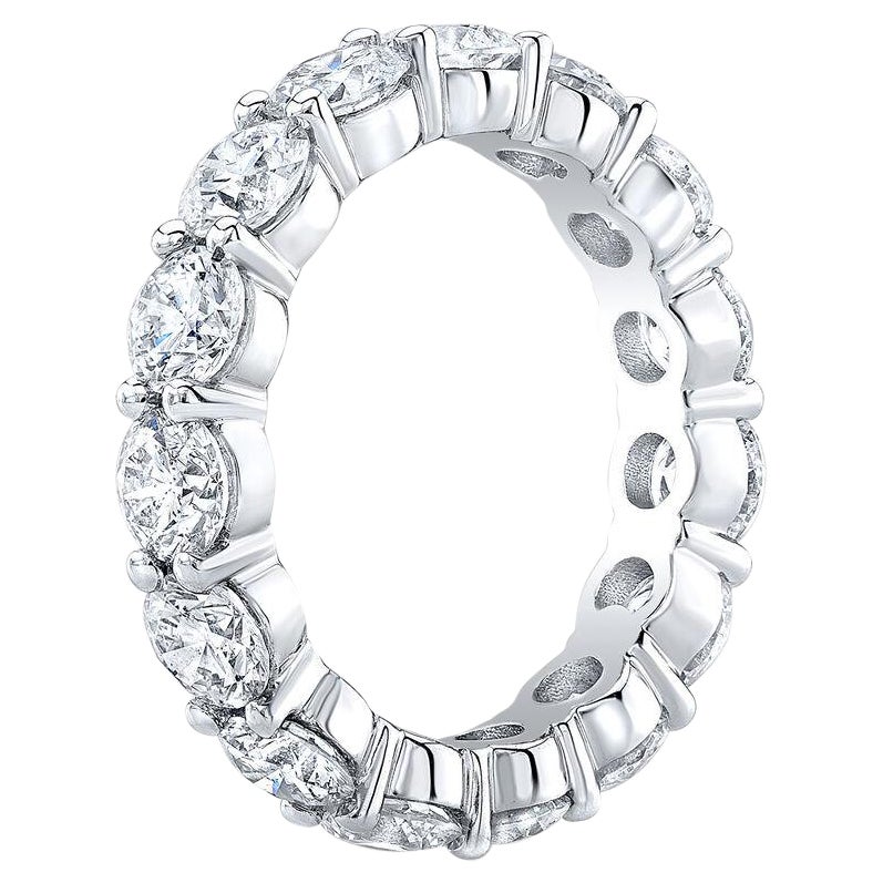 For Sale:  5 Carat Round Eternity Band F-G Color VS1 Clarity 18k White Gold