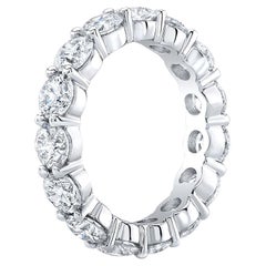 5 Carat Round Eternity Band F-G Color VS1 Clarity 18k White Gold