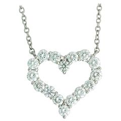 Collier en platine Tiffany & Co Diamond Large Heart Link Chain Necklace