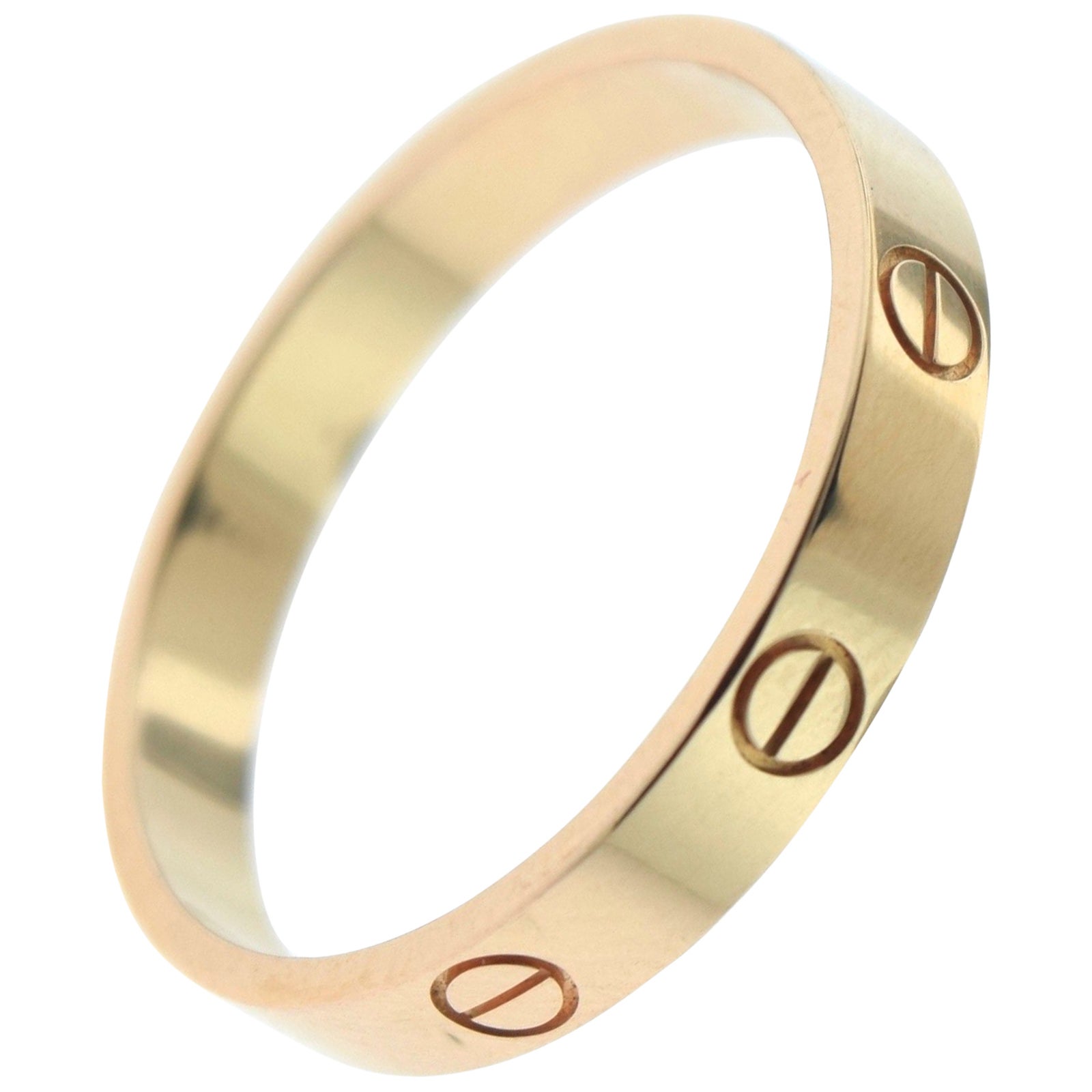 Cartier LOVE Rose Gold Ring, Wedding Band, Size 10, mini For Sale at 1stDibs