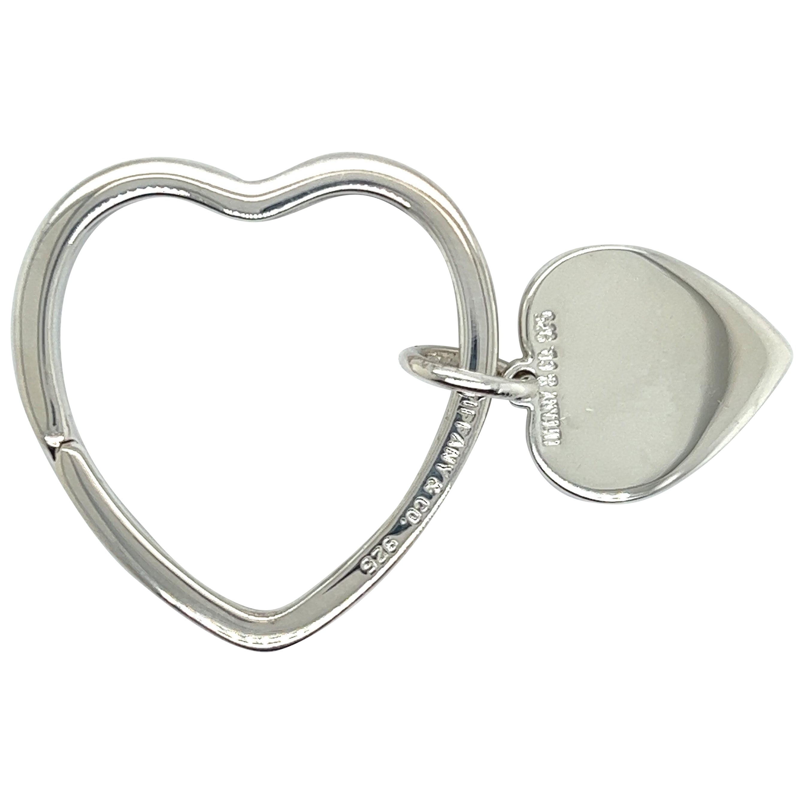 Tiffany & Co Estate Heart Keychain Silver  For Sale