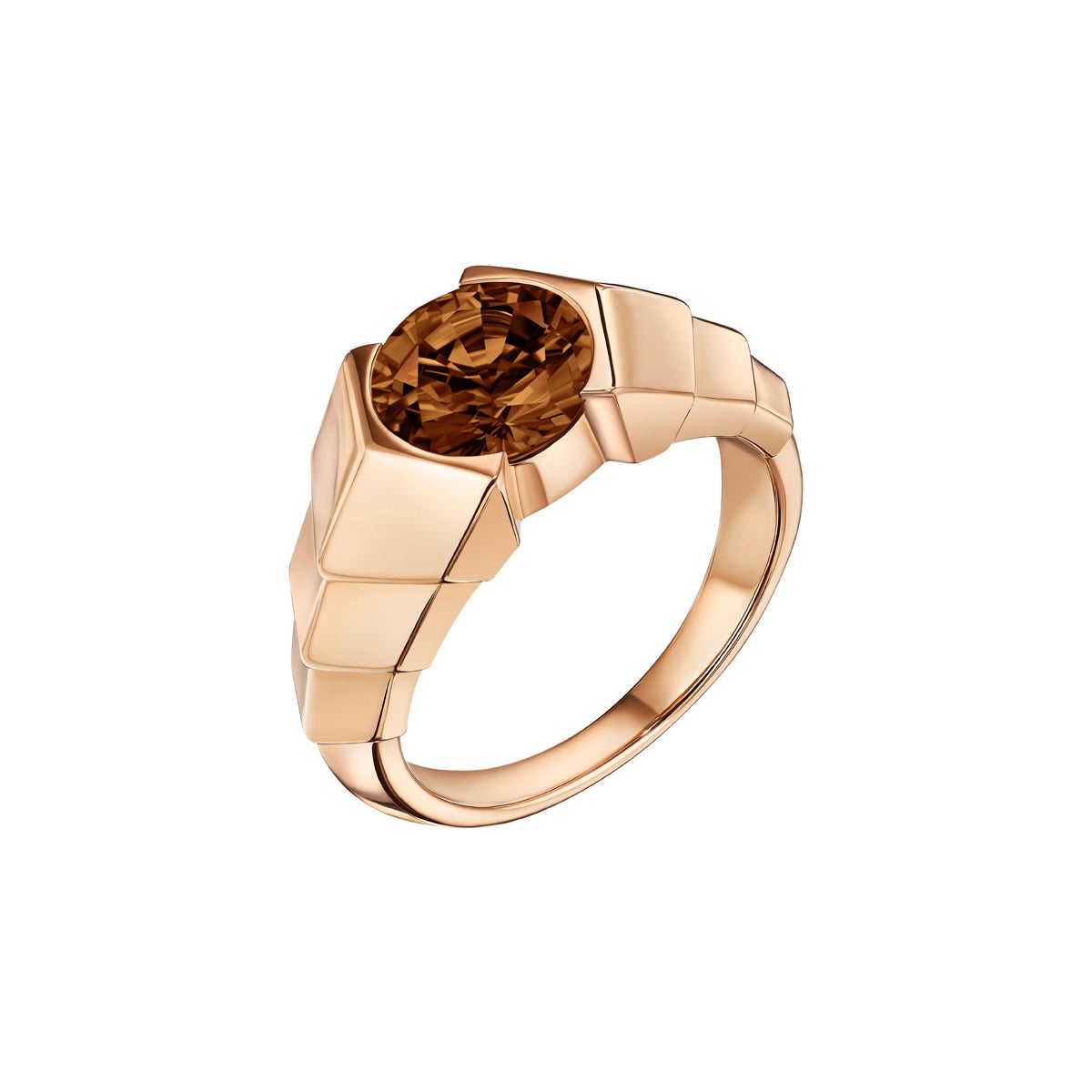 For Sale:  VL Cepher Brown Diamond 18K Rose Gold Arris Large Ring