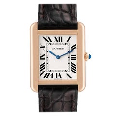 Cartier Tank Solo Rose Gold Steel Brown Dial Ladies Watch W5200024 Papers