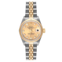 Rolex Datejust Steel Yellow Gold Champagne Dial Ladies Watch 79173